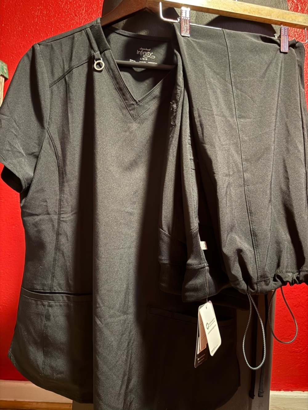 21. Cherokee Black Infinity V-neck Scrub set